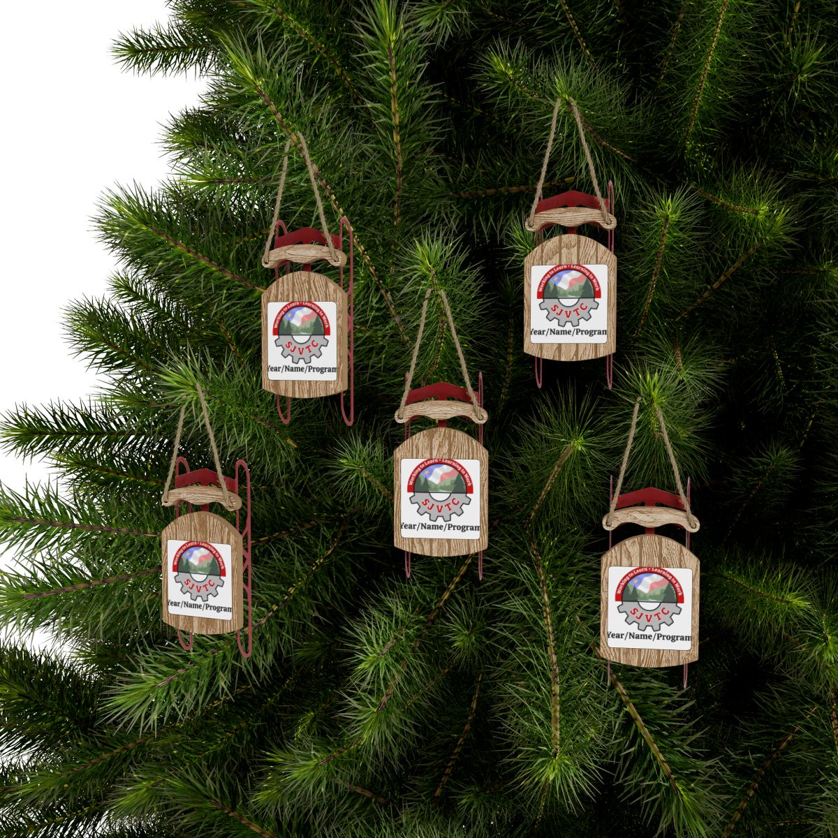 Sled Ornaments - Personalized - SJVTC