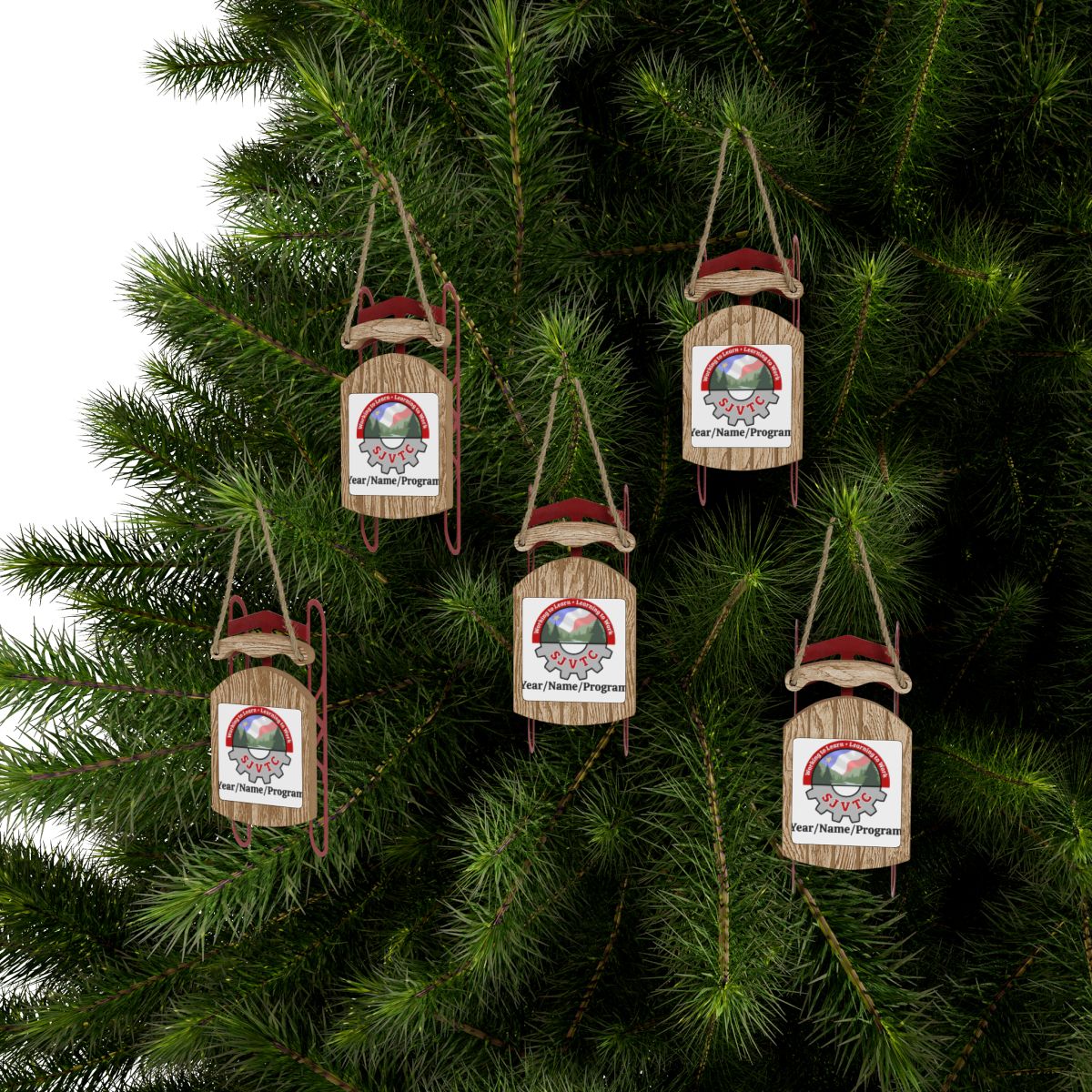 Sled Ornaments - Personalized - SJVTC