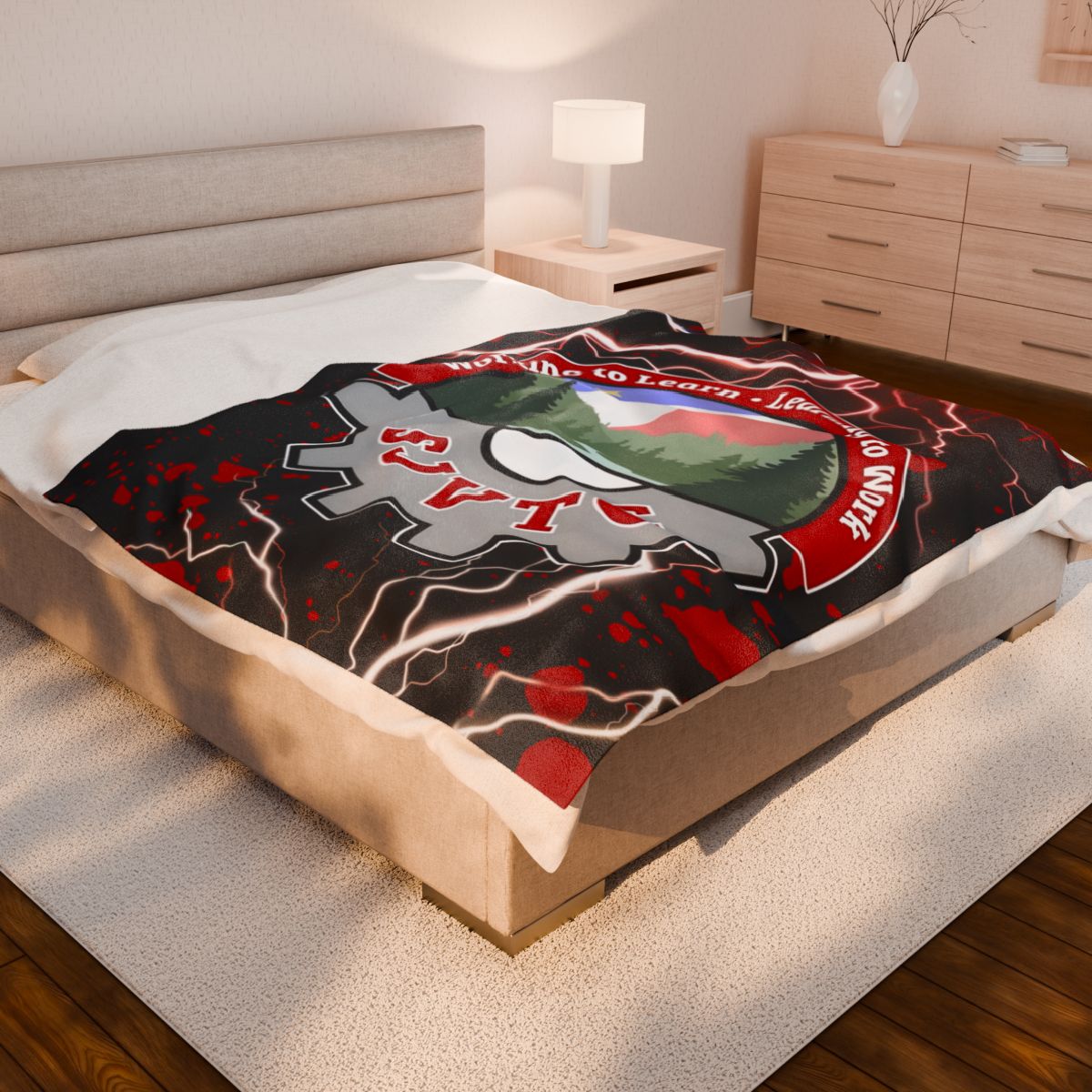 Velveteen Plush Blanket - SJVTC- Lightning Bolt